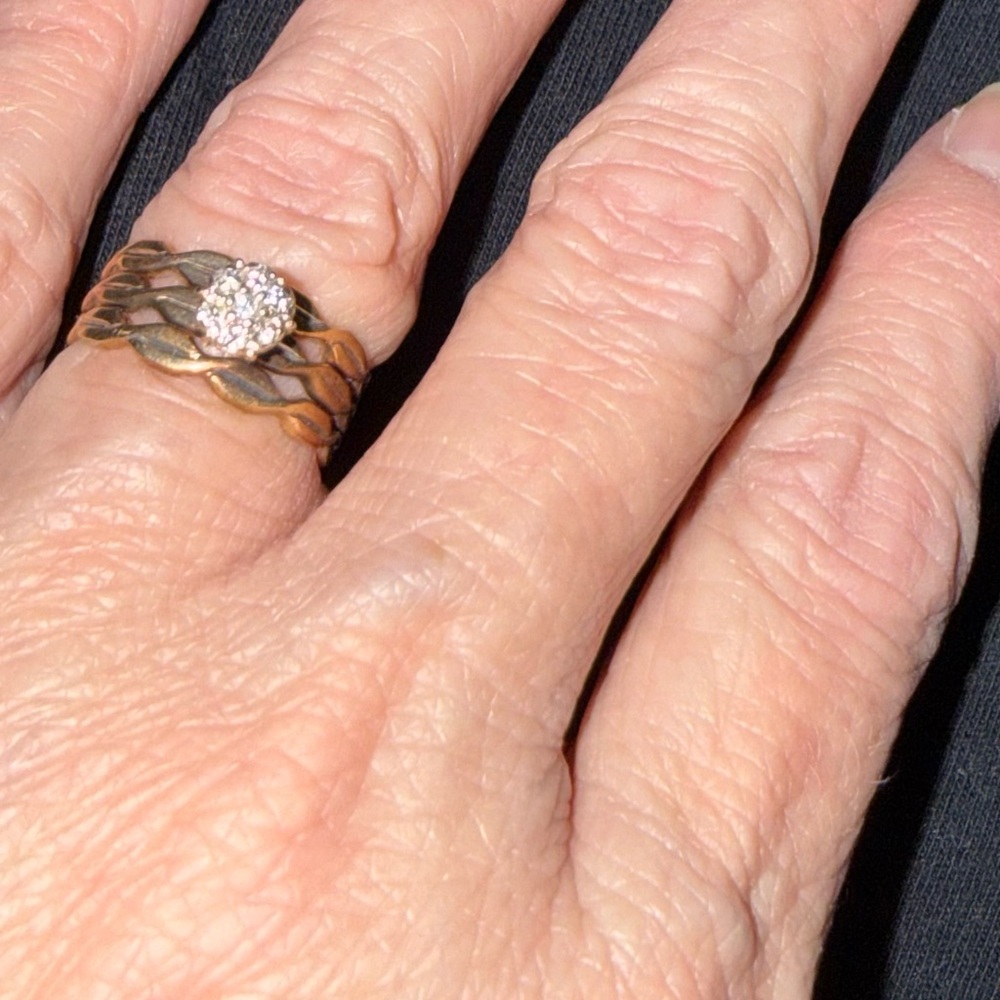 Wedding set.  Nice set comes all together. Size 5.5